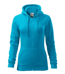 WYPRZEDAŻ 1 szt. ROZMIAR S Bluza TRENDY ZIPPER damska (411) TURKUSOWA
