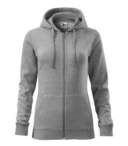 WYPRZEDAŻ 1 szt. ROZMIAR XXL Bluza TRENDY ZIPPER damska (411) SZARY MELANŻ