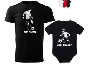  Zestaw koszulka + body dla Taty i Syna DUŻY PIŁKARZ MAŁY PIŁKARZ