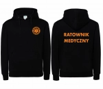 WYPRZEDAŻ 1 SZT ROZMIAR XXL Bluza męska z kapturem kangurka RATOWNIK MEDYCZNY - CZARNA